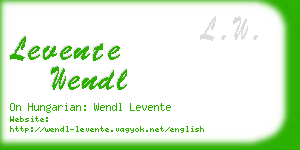 levente wendl business card